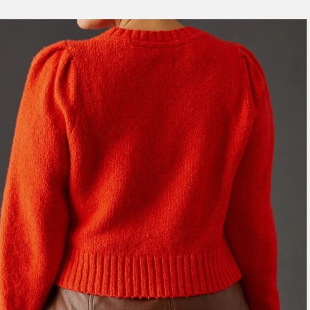 Maeve Puff Sleeve Sweater Orange Size Small - Picture 2 of 4